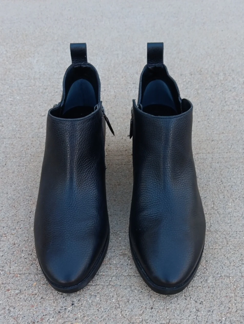 Vionic Cecily Ankle Boots Black Leather Womens Booties Size 9